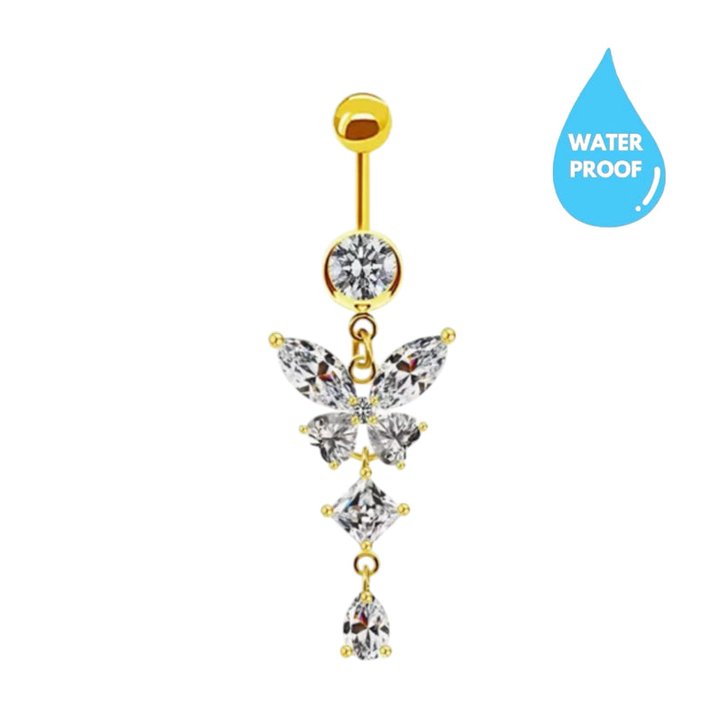 Gold Butterfly Belly Ring