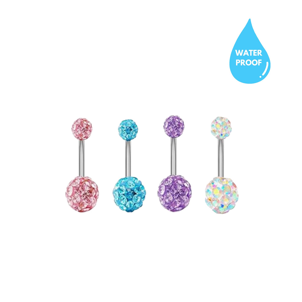 Titanium Bedazzled Belly Ring