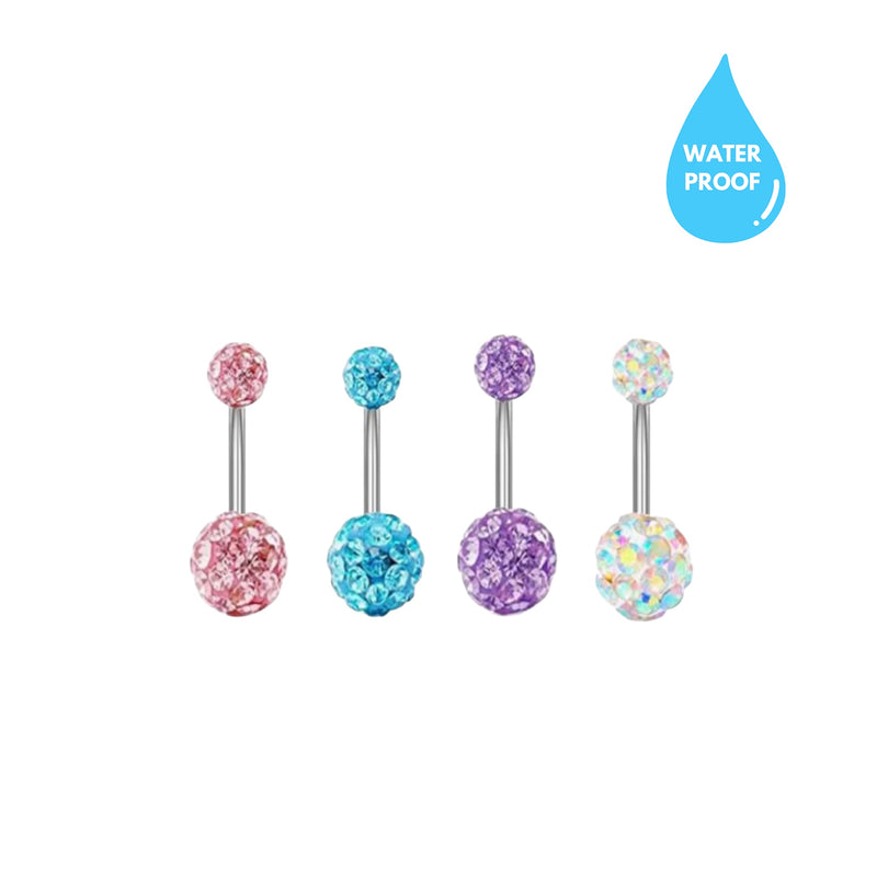 Titanium Bedazzled Belly Ring