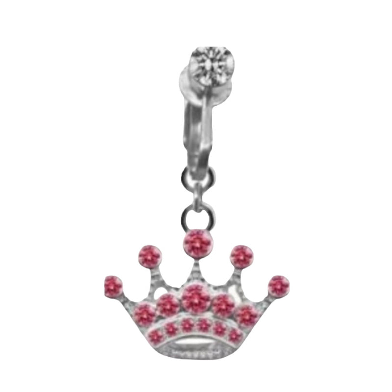 Pink Queen Clip On Belly Ring