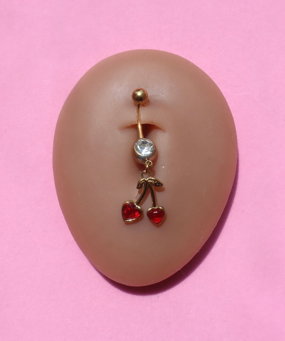 PRE ORDER Gold Cherry Belly Ring