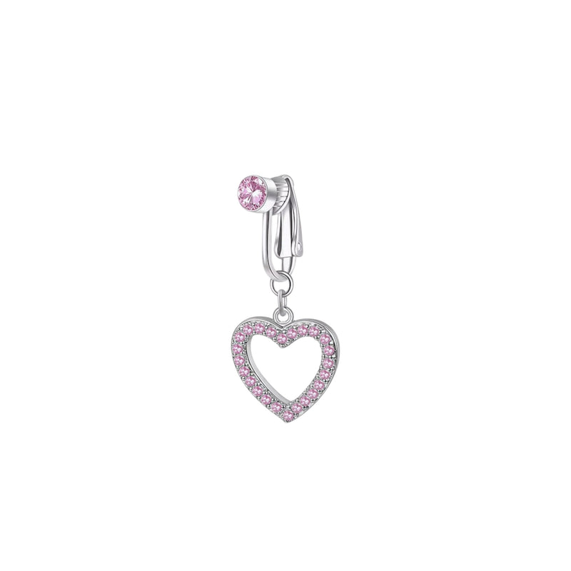 Pink Luv Clip On Belly Ring