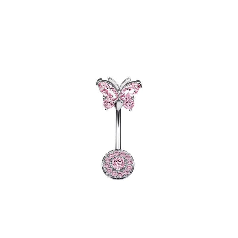Pink Lily Belly Ring