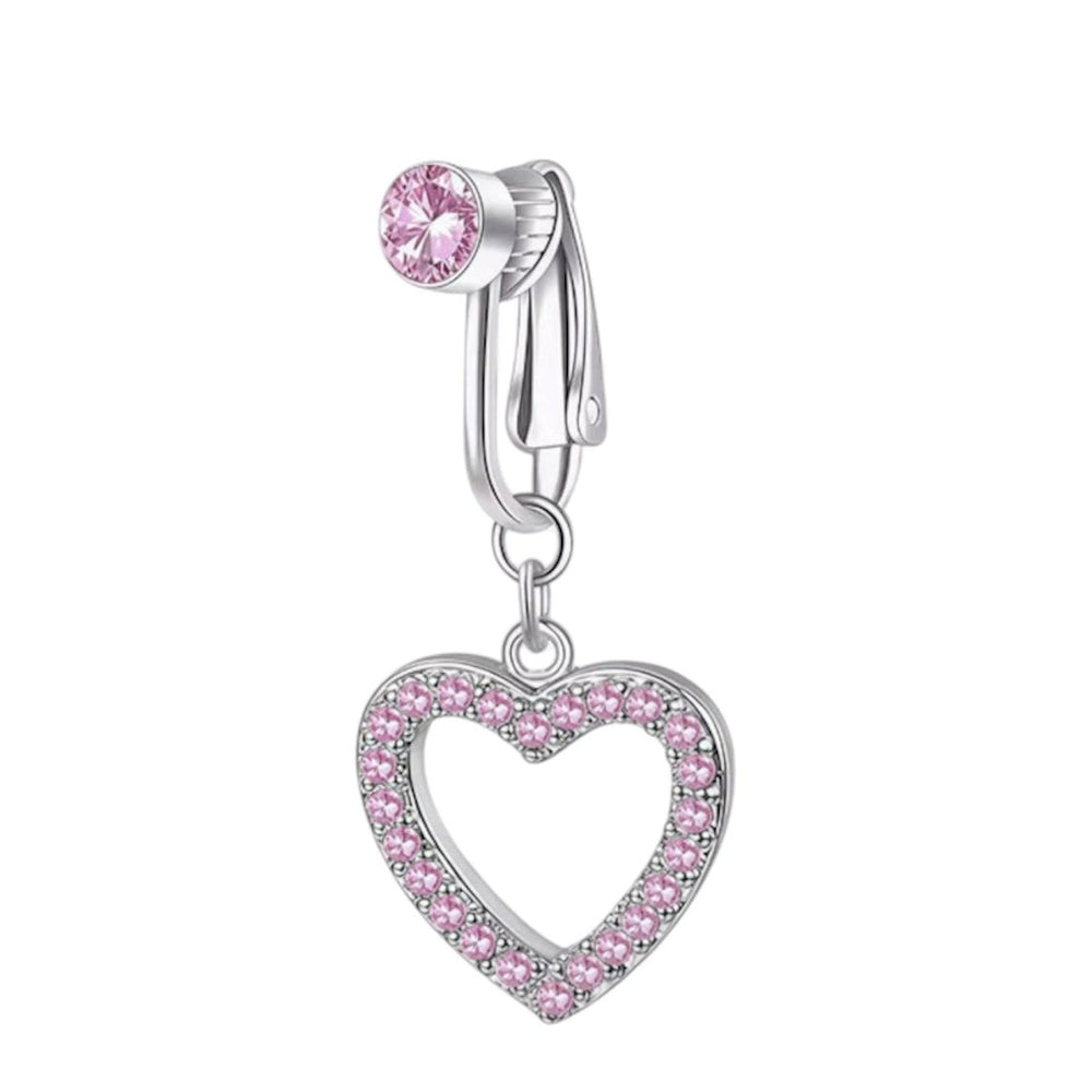 Pink Luv Clip On Belly Ring