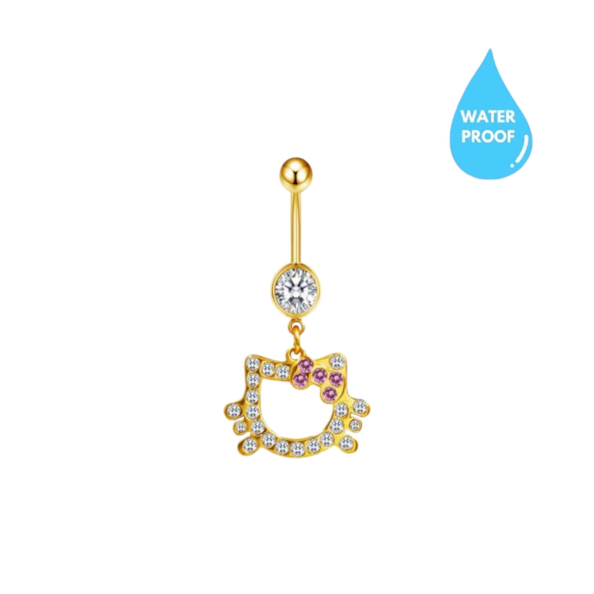 Gold Kitty Belly Ring