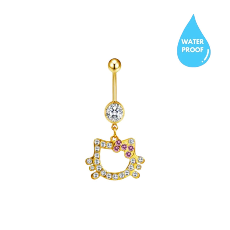 Gold Kitty Belly Ring
