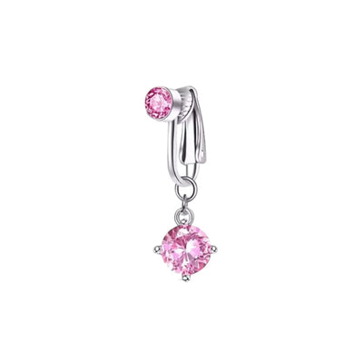 Pink Basic Clip On Belly Ring