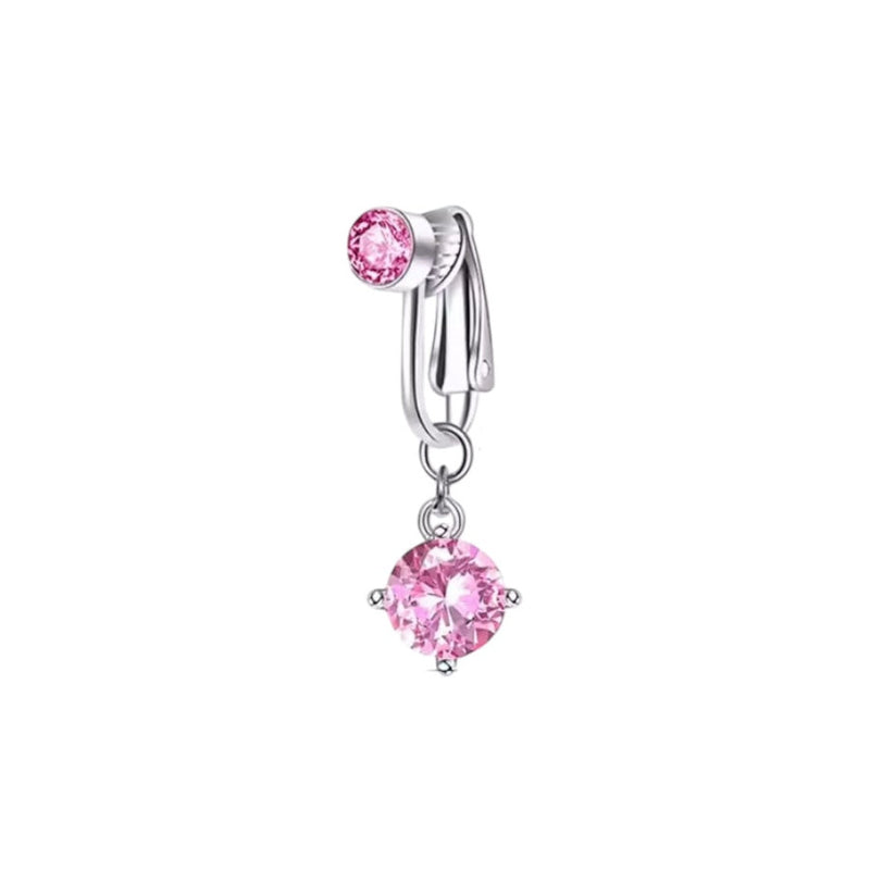 Pink Basic Clip On Belly Ring