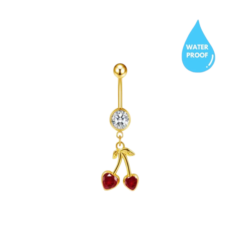Gold Cherry Belly Ring