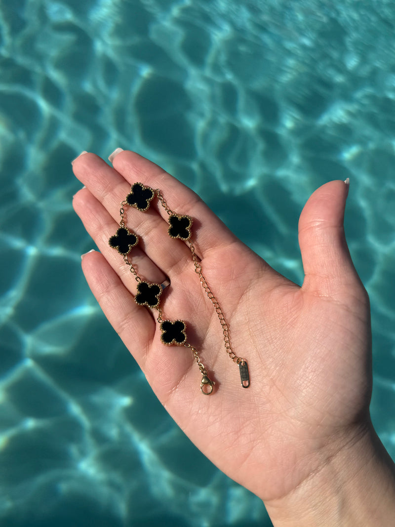 Black Gold Clover Bracelet