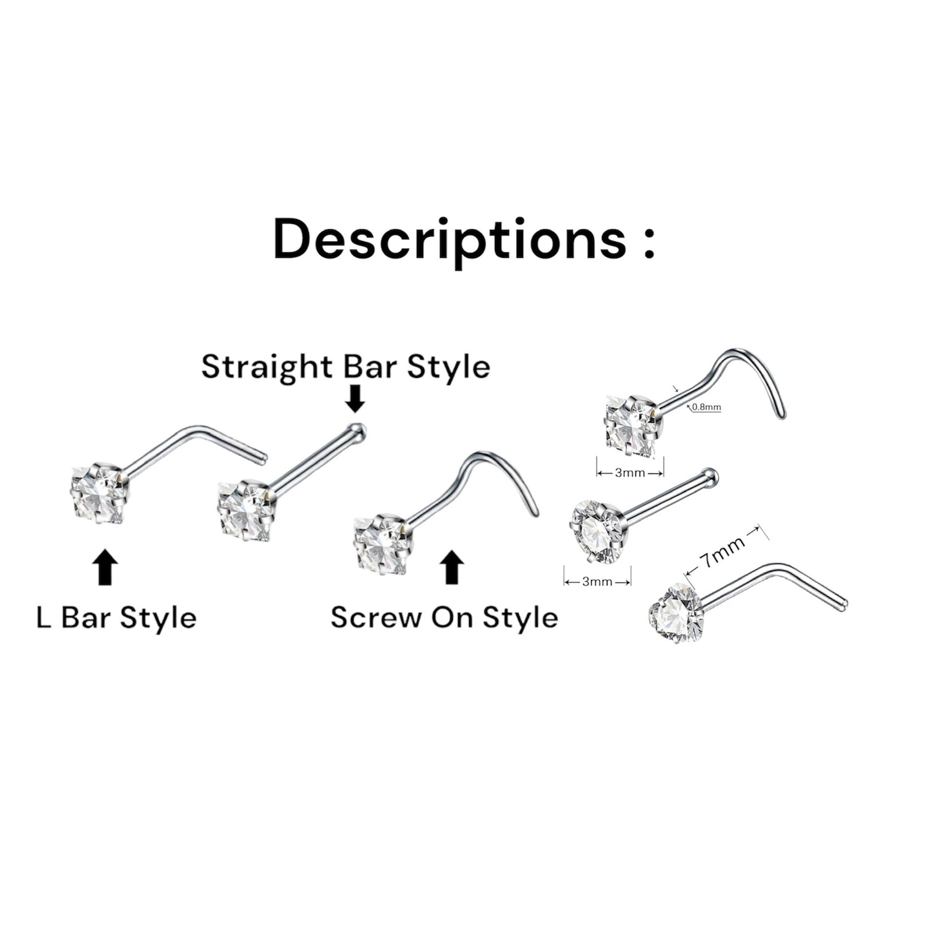 IT Girl 4-Pack Nose Stud Bundle