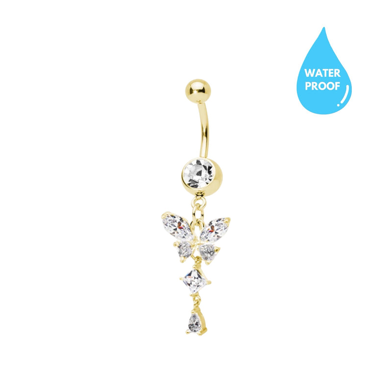 Gold Butterfly Belly Ring