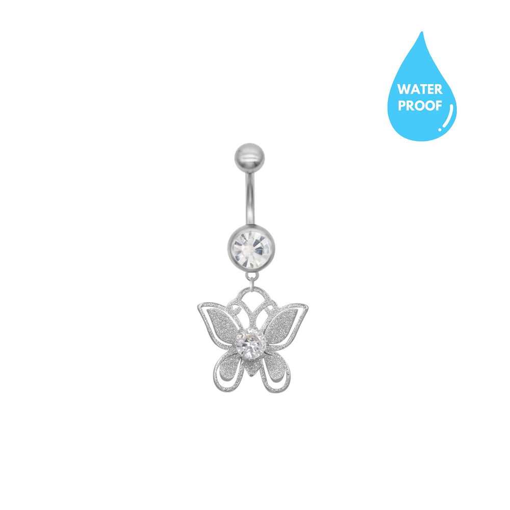 Glittery Butterfly Belly Ring