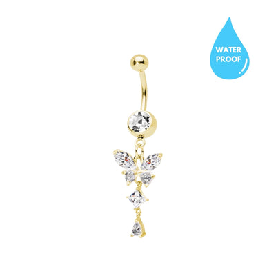 Gold Butterfly Belly Ring