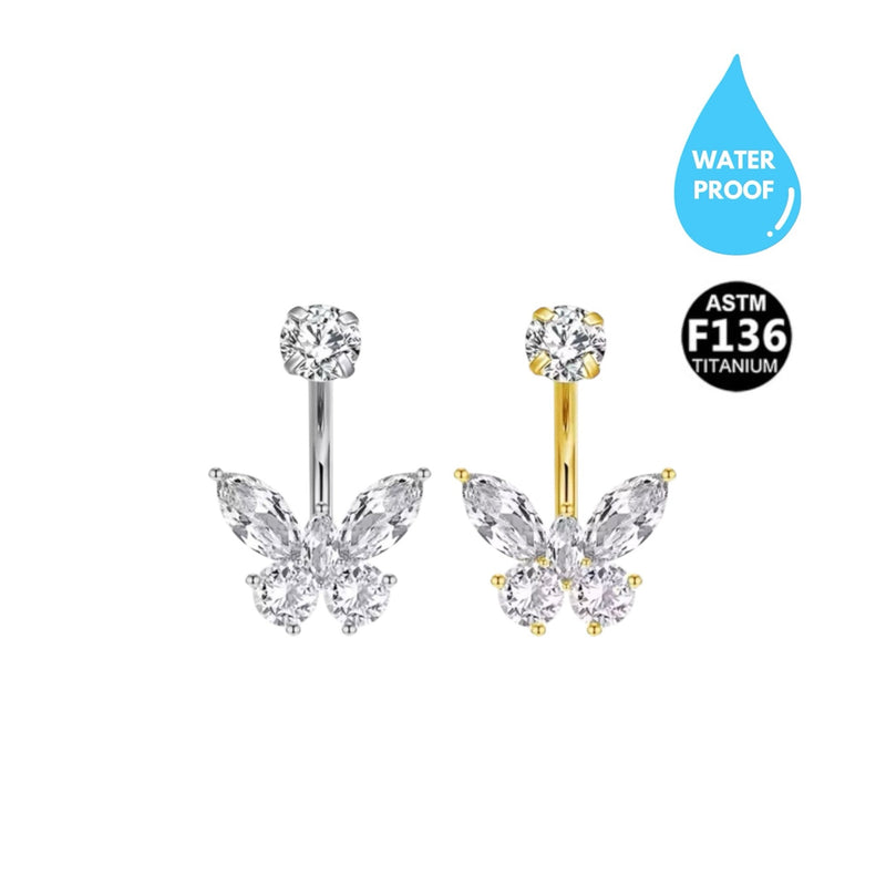 Titanium Butterfly Belly Ring