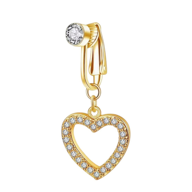 Gold Luv Clip On Belly Ring