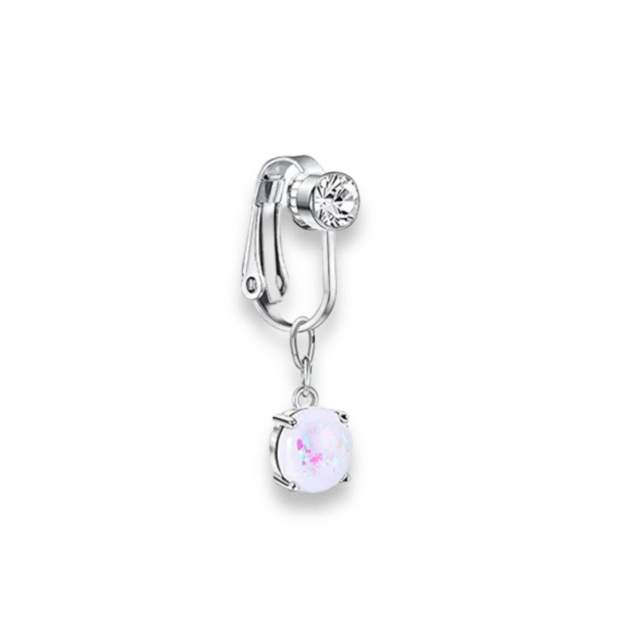 Opal Clip On Belly Ring