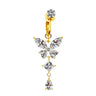 Gold Butterfly Clip On Belly Ring