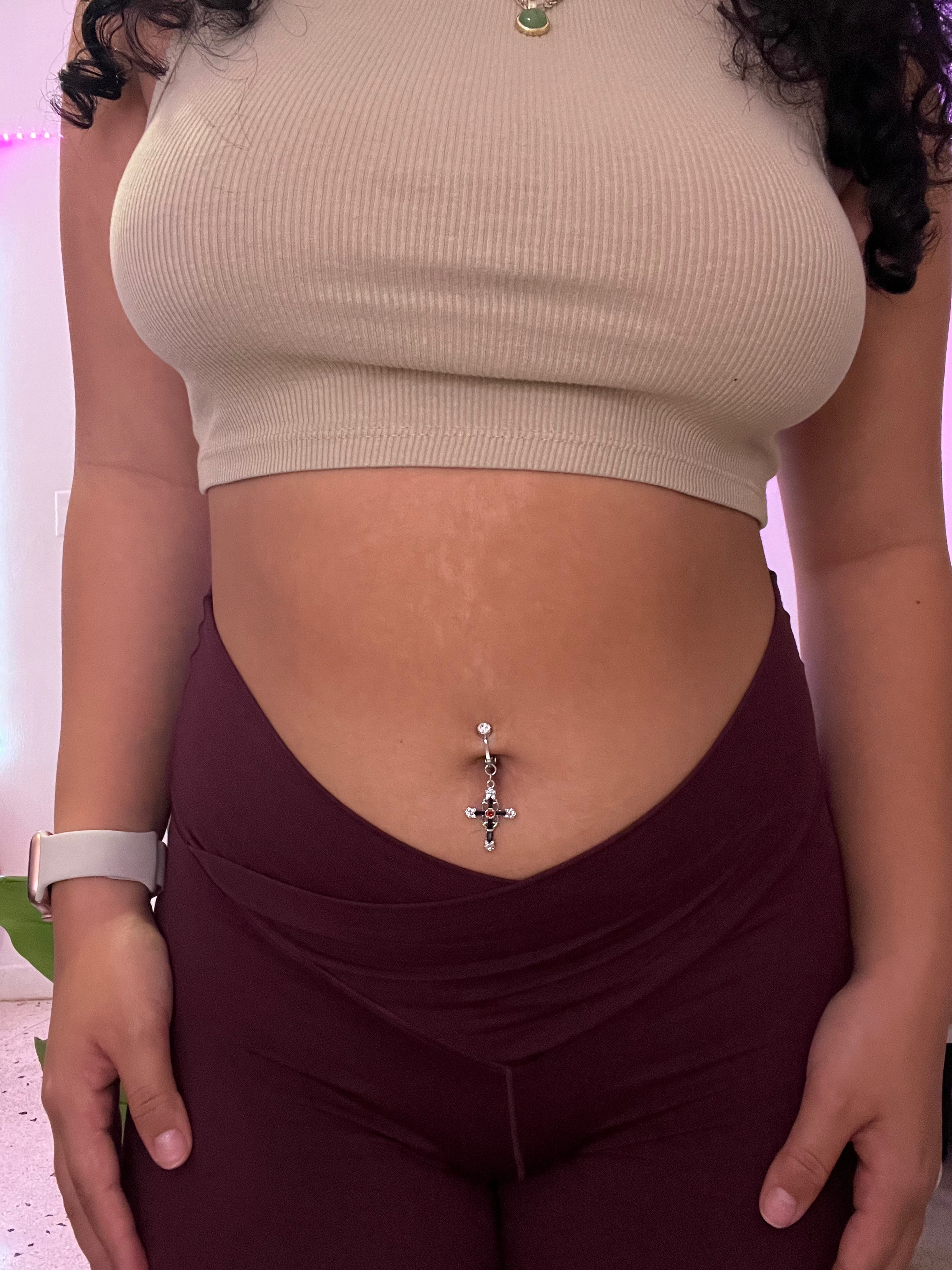 Baddie belly piercing deals