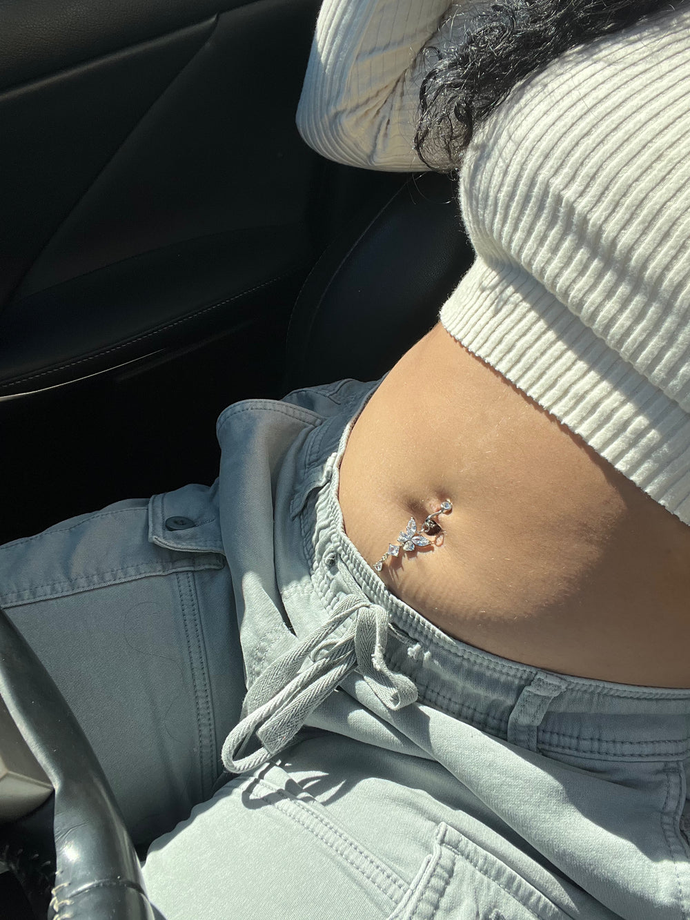 Butterfly Clip On Belly Ring