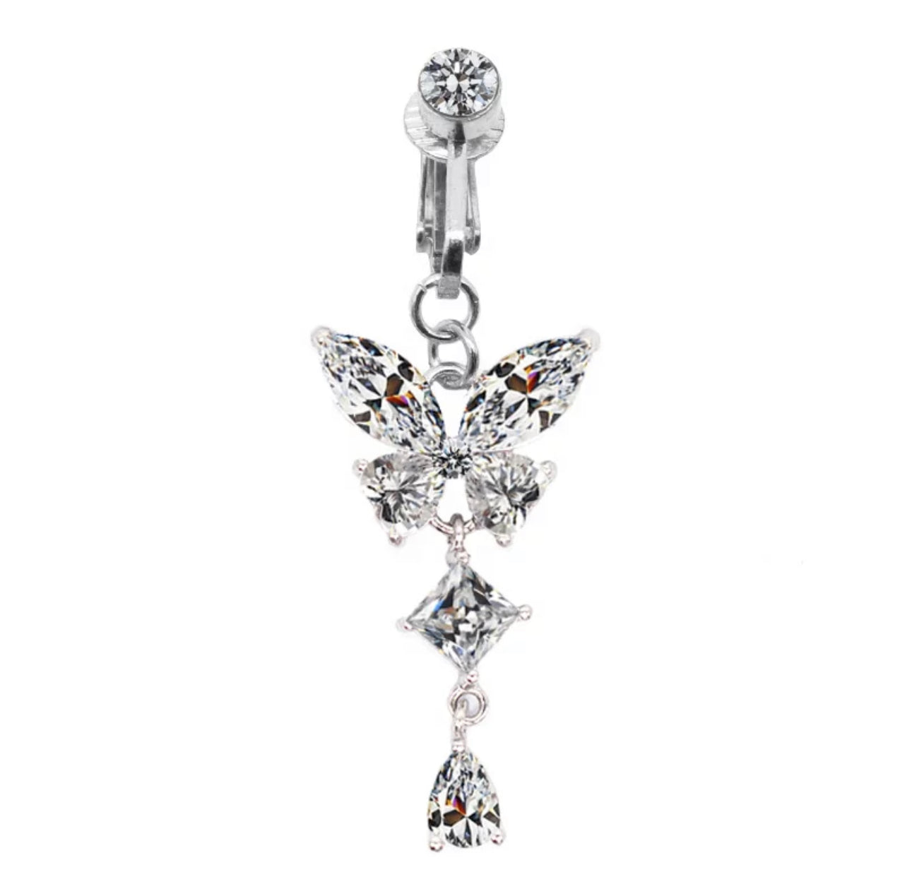 Butterfly Clip On Belly Ring