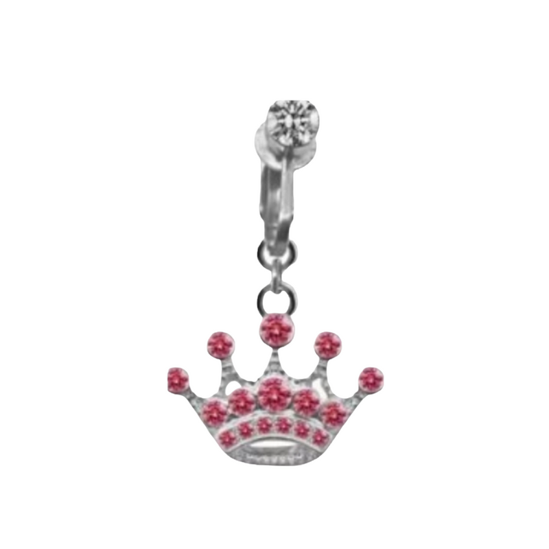 Pink Queen Clip On Belly Ring