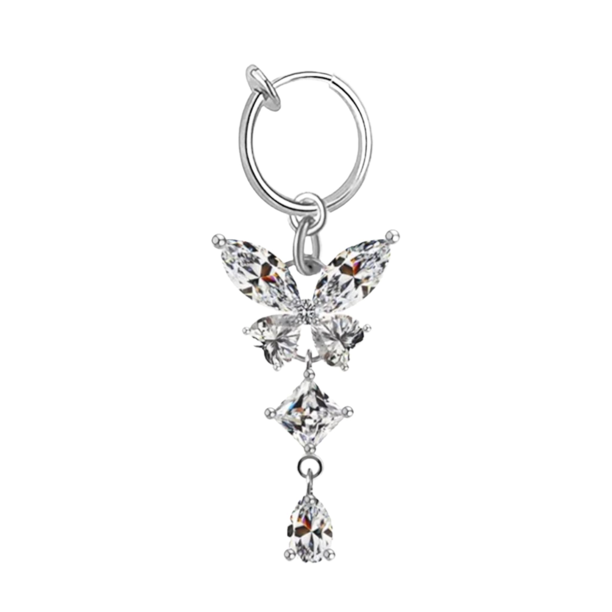 Butterfly Hoop Clip On Belly Ring